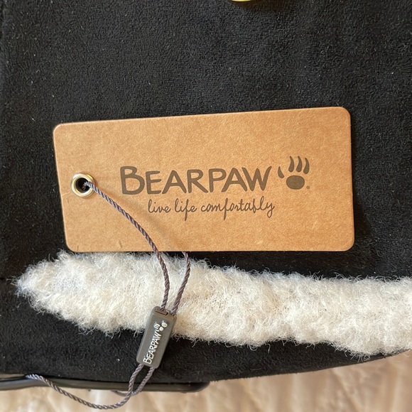 BEARPAW CROSS-BODY SHOULDER SADDLE-BAG BLACK Faux Suede & Shearling Trim - Picture 2 of 16